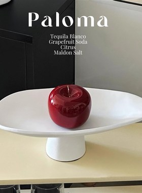 意式简约餐桌高脚果盘摆件软装售楼处家居客厅茶Z几收纳托盘