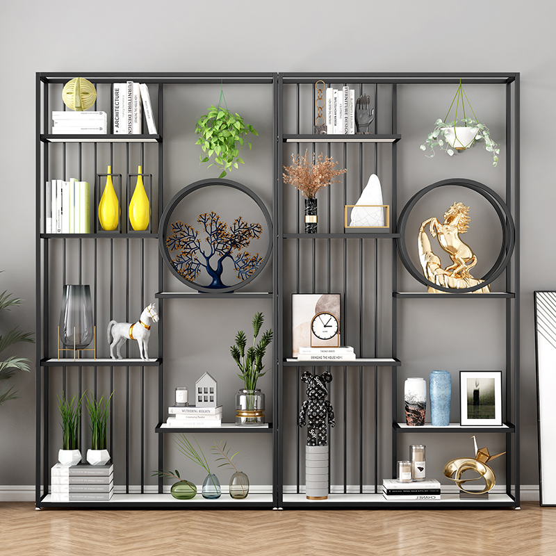 办公室铁艺屏风隔断围栏餐厅卡座客厅玄关花M架置物架落地轻奢书