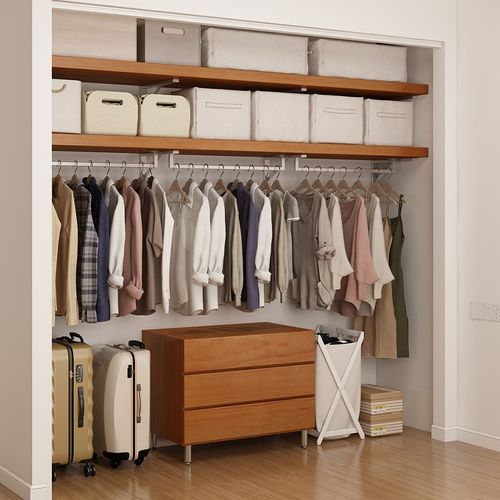 金属衣柜实木卧室家用铁艺步入式钢架结构定制衣帽间开放式衣帽架