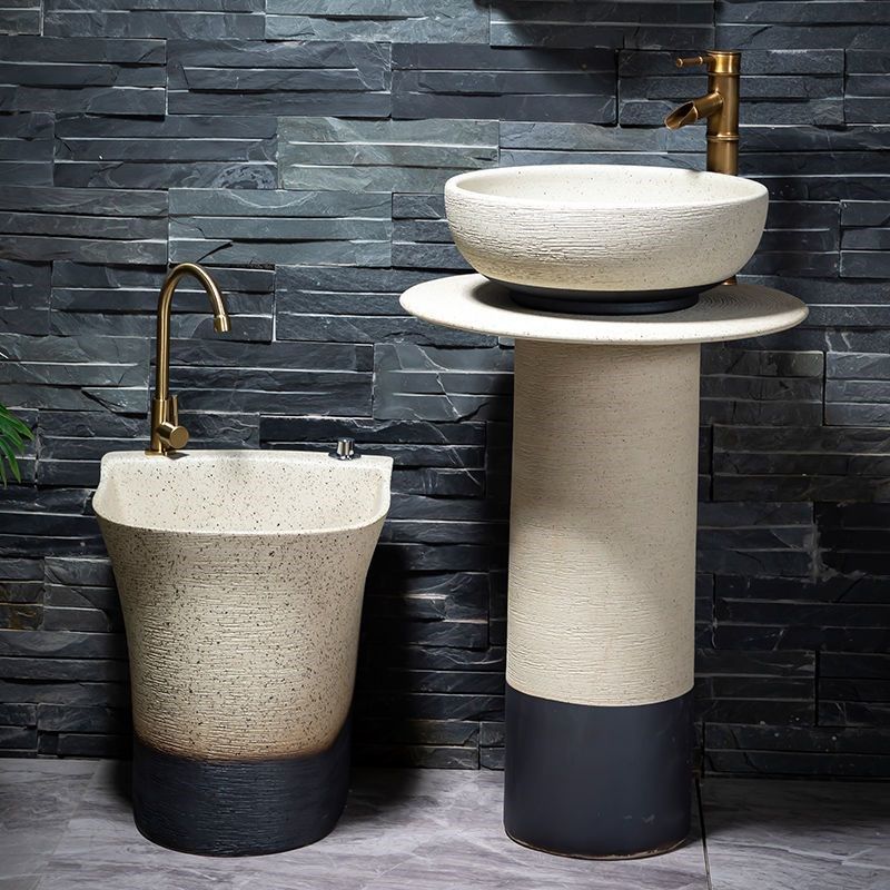 立柱式洗脸盆陶瓷户外洗手盆别墅庭院水池室外阳台落地式一体柱盆,农用物资,苗木固定器/支撑器,淘宝优惠券,粉丝福利购,淘宝优惠卷