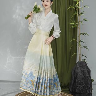 百堂制【锦绣山河】白色马面裙织金防妆花刺绣国风汉服新款显瘦女