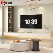 2024新款 奶油风悬空电视柜组合客厅现代简约悬挂电视背景墙柜D75