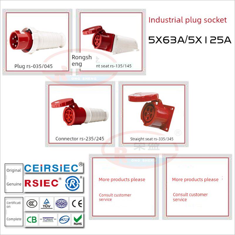 Ceirsiec工业插头和插座5芯63A/125Ars-035/Rs335/Rs135 435