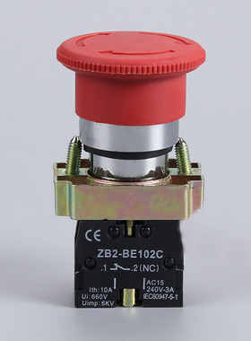 蘑菇头 急停开关 急停按钮 XB2-BS542 红色 金属急停