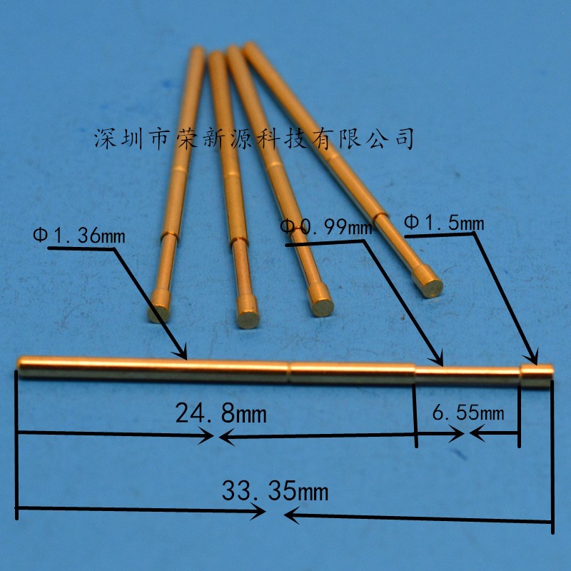 镀金头探针PA100-G2(平头)测试针1.36mm探针 弹簧针 顶针