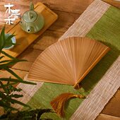 18cm中国风复古全竹素面原色折扇日用便携小巧易开合夏季 古典扇子