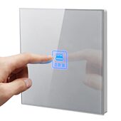 86型开关插座 灰色一开单控开关 触摸屏开关家用智能触控开关面板