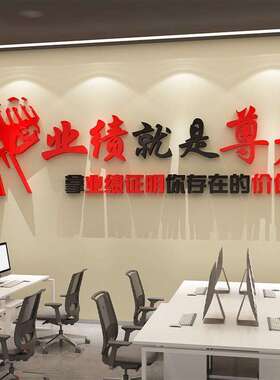 业绩就是尊严标语会议办公司室氛围装饰励志墙团队企业文化销售部