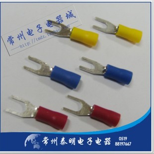 铜鼻子线耳SV1.25 SV1 快速接线冷压端子 20只U叉形绝缘端子