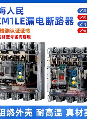 上海人民漏电保护器RCM1LE100A125A250A400A630A三相四线漏电断路