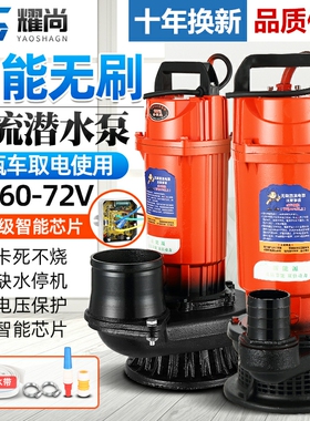 无刷直流潜水泵2寸48v60v72v伏通用农用浇地灌溉电动车电动抽水泵