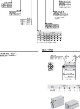 SMC气动气缸CDUJB6/8/10/12/16/20-4/5D/6/8/10D/15/20/25/30DM