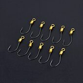 丸世鱼钩散装 歪嘴长柄路亚鱼钩泥鳅钩钓鲈鱼翘嘴带圈转环旋转鱼勾