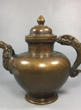 纯铜龙壶龙嘴龙手柄手把铜酒壶茶壶家居I茶道酒店装饰工艺礼品摆
