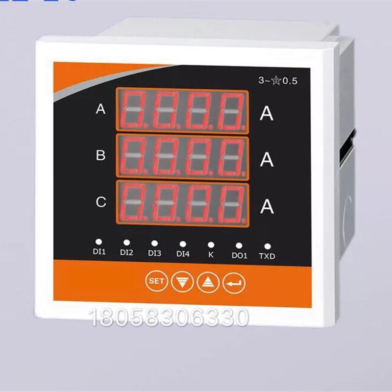 浙江欣拓三相电流表XT2324A液晶显示开关输出RS485质 保三年