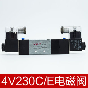 三位五通电磁阀4V230C中封E中泄P中压4V330电压AC220VDC24V12V