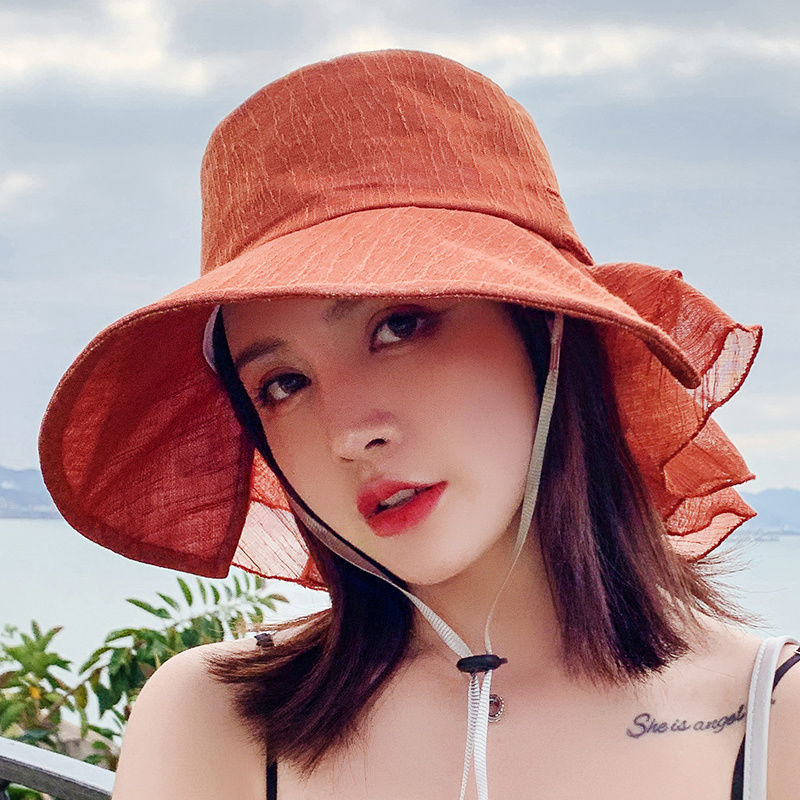 帽子遮阳帽全脸女士夏天沙滩遮脸防晒帽护脸帽凉帽出游大沿太阳帽