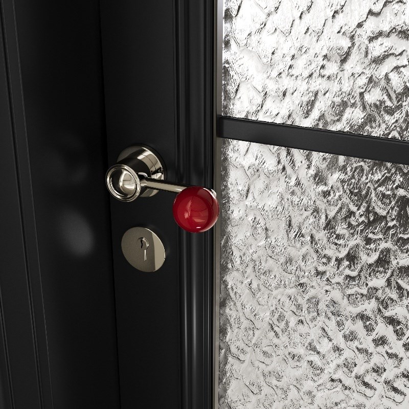 莫兰法式复古球形门把r手银白色磁吸静音极简红色家用房门锁