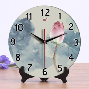 静音台钟客厅家用复古摆件摆钟创意时尚 承沁陶瓷钟表座钟台式 中式