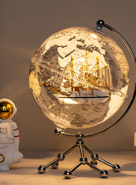 轻奢高档透明地球仪摆件创意客厅电视柜宇航员桌面U书房家居装饰