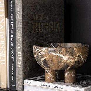 侘寂风黄洞石大理石果盘托盘餐厅会所样品间售楼部餐桌盘创意摆件