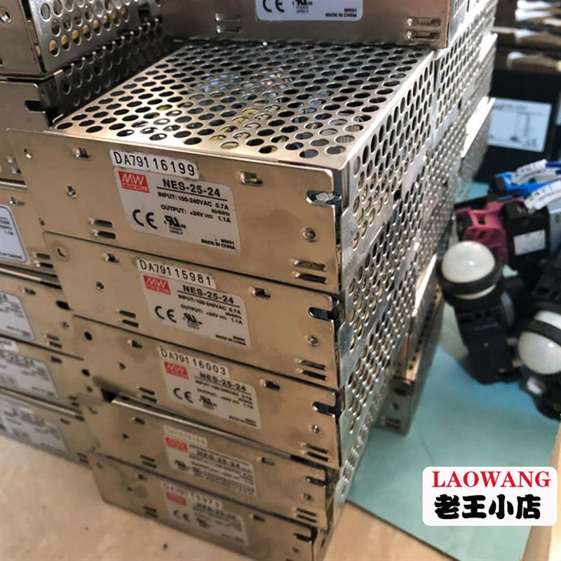 拆机S-40 S-50 RS-75-24 S-100NES-35-24原装MW明纬电源MSF15-24