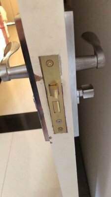孔距165mm50锁双舌锁门执手门把手木门锁室内门卧室房间门面板锁