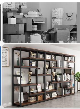 产展示NXU柜陈列柜博古架子艺架一书体靠品墙办铁公室隔断置物柜