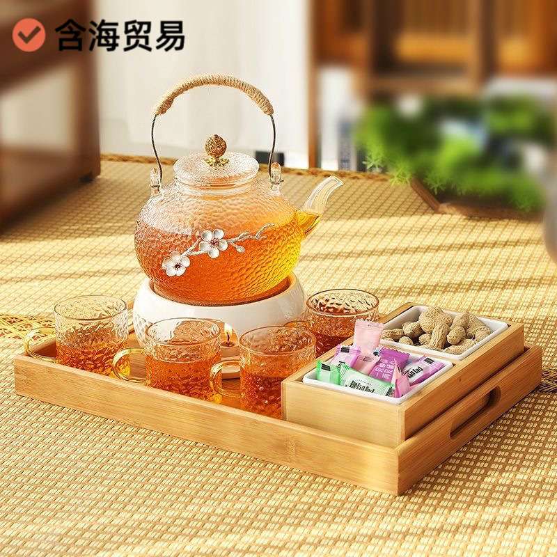 耐热玻璃煮茶壶套装一整套水果花茶具过滤电陶炉蜡烛底座加热保温