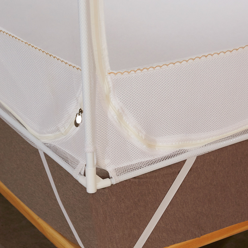 防摔儿童三开门蚊帐T门U门拉链全底回底1.5x1.9m1.35米床加厚支架