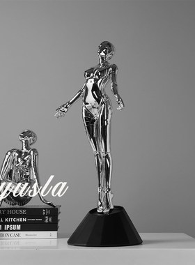 现代艺术空山基机械女神人物雕塑摆件桌面装饰品样板间家居装饰品