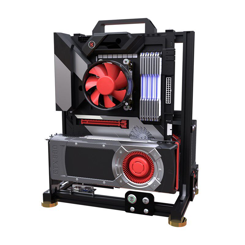 全铝开放式机箱 电脑框架 支持水y冷 可安装迷你ITX 支持ATX 双路