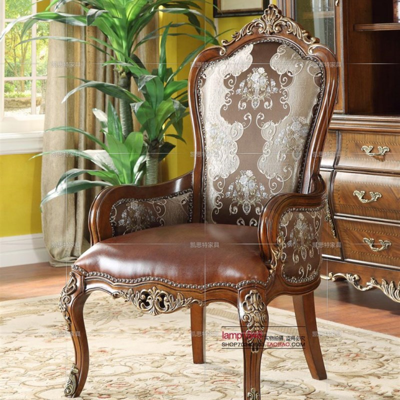 实木书桌 办公桌 美式实木书桌 电脑桌 欧式书桌 描金做旧书桌
