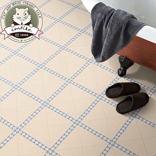 法式蓝色花砖厨房浴室阳台卫生间墙砖地砖300x300防滑耐磨瓷砖