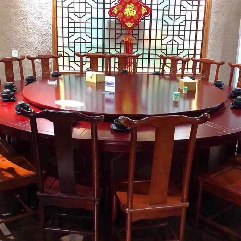 电动餐桌电动大圆桌食堂包厢圆桌面宴会饭店宾馆酒店椅子大圆桌