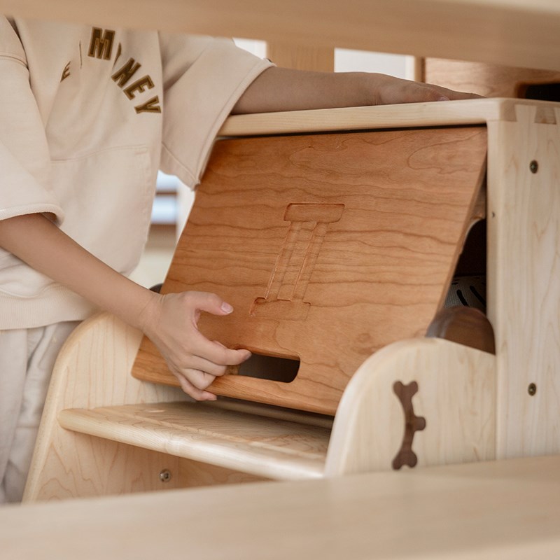 孩在 稳稳梯柜 可变储物柜抽屉柜梯凳适用树屋床天空半高床