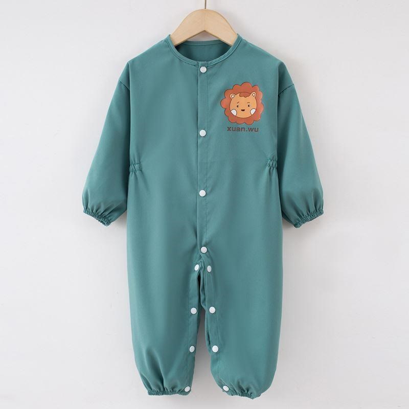 婴儿女宝宝连体爬地爬行爬爬服罩衣防脏护衣秋冬外穿洋气全身防水