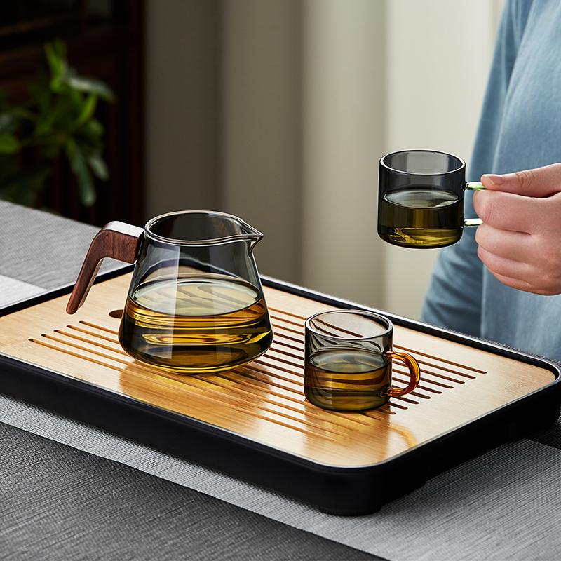 公道杯玻璃加厚耐热分茶器过滤泡茶茶具日式茶海公杯茶漏套装