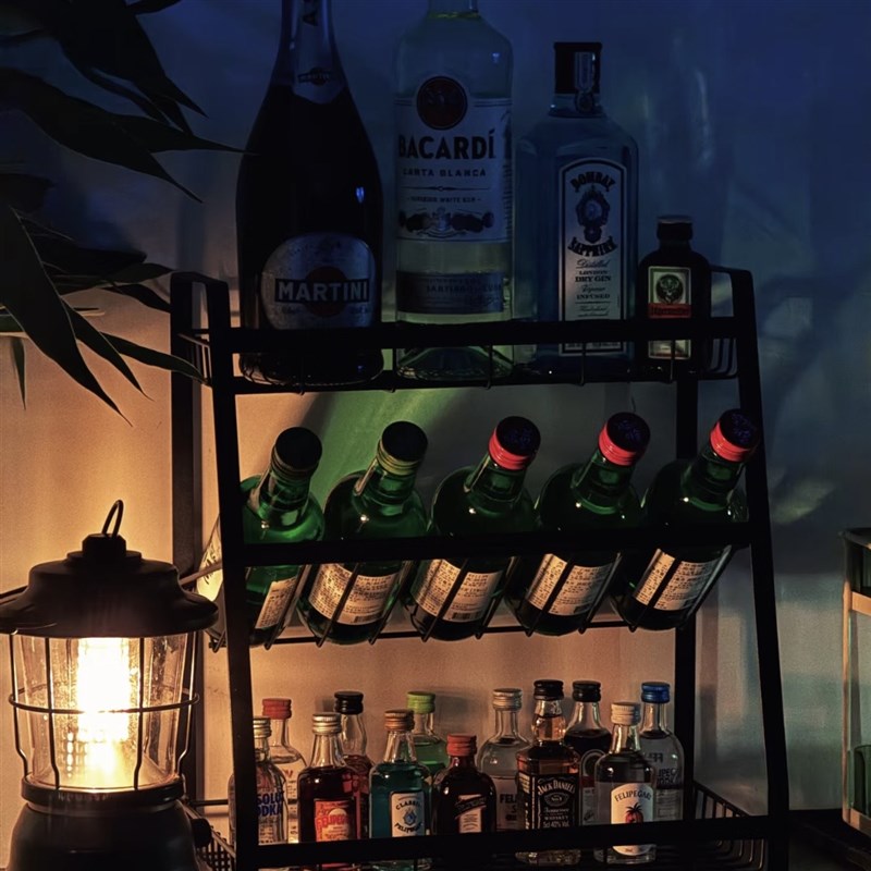 酒架置物架简约铁艺桌面红酒展示架双层宿舍家用小型餐厅桌上酒柜