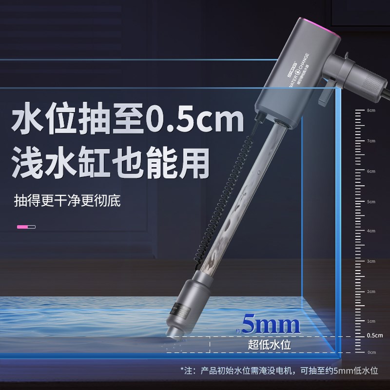 鱼缸换水神器清洗粪便清理吸鱼屎吸便器自动抽水自吸泵电动洗沙器