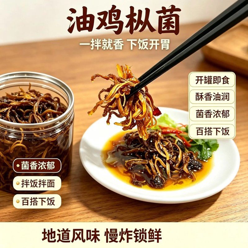 云南特色美食油炸鸡枞菌1500g香酥开盖即食下饭拌面零食支持试吃