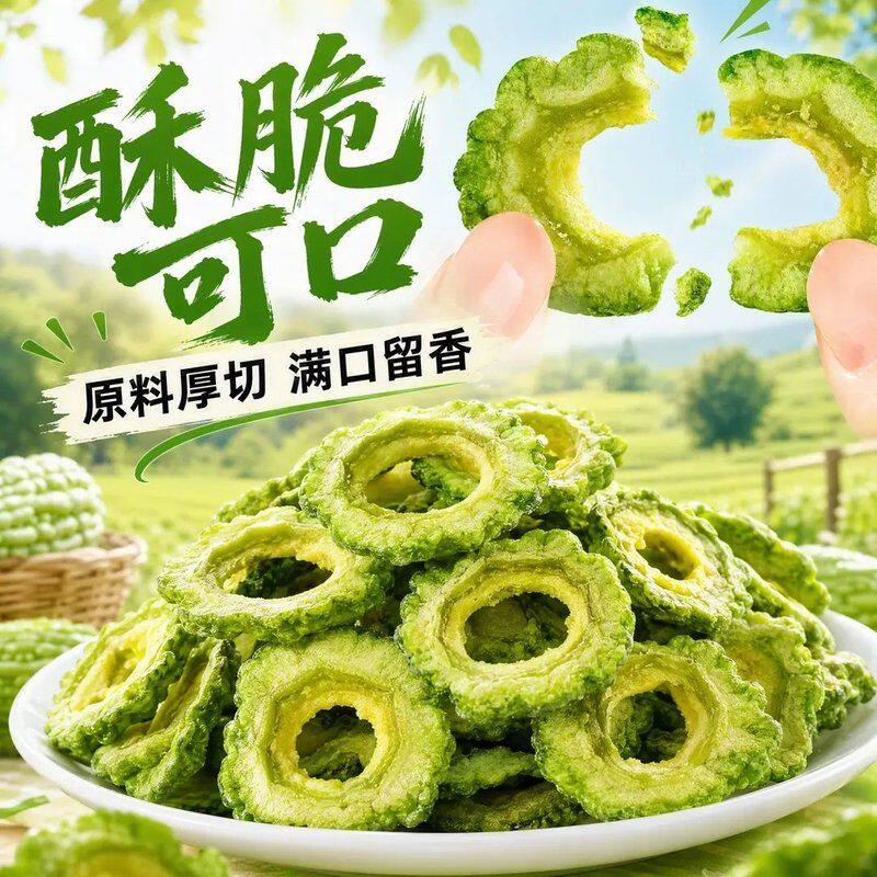 【到手4袋】开袋即食苦瓜脆片非油炸低温烘干脱水休闲办公追剧零