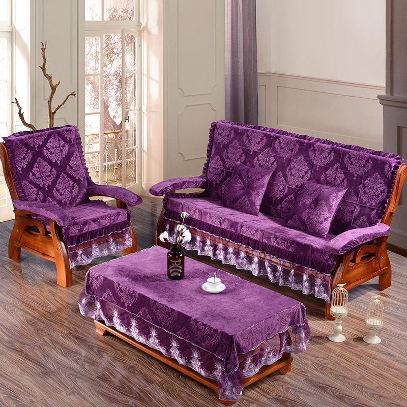 韩国绒红实木沙发垫座椅扶手加厚高密度海绵拆洗保暖靠背中式定做