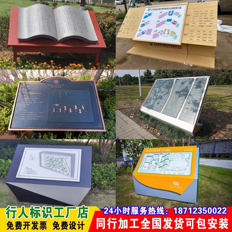 新款小区户外平面图商场导视牌室内楼层索引牌斜面导视台景区导览