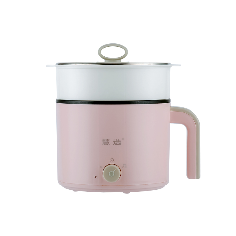 多功能电煮锅学生宿舍煮面锅家用不粘锅电炒锅旋钮两档调节1.5L