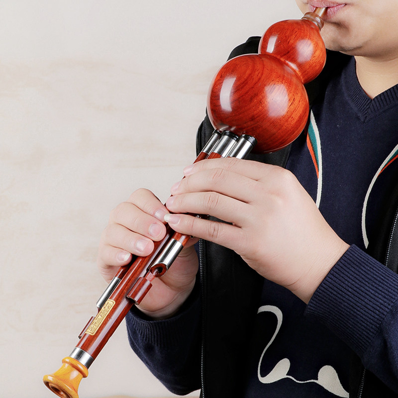 小卜情红檀木手工葫芦丝花梨木专业演奏型葫芦丝小d调降B调C调G调