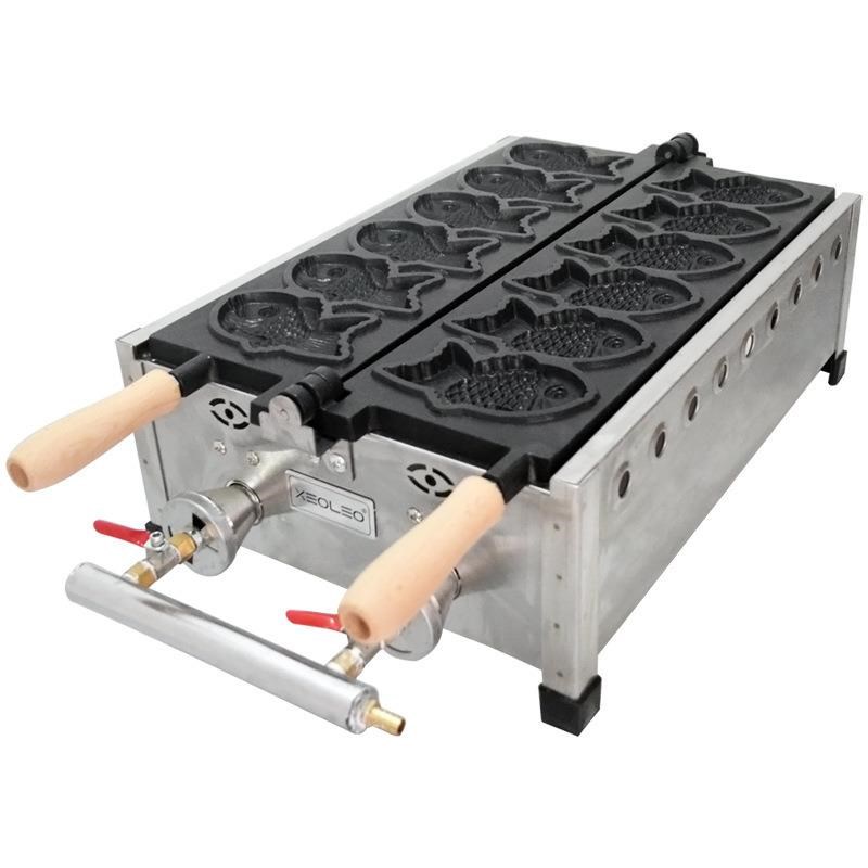 6孔电热鲷鱼烧机商用小鱼饼机五谷鱼机雕鱼烧机器鲷鱼烧模具