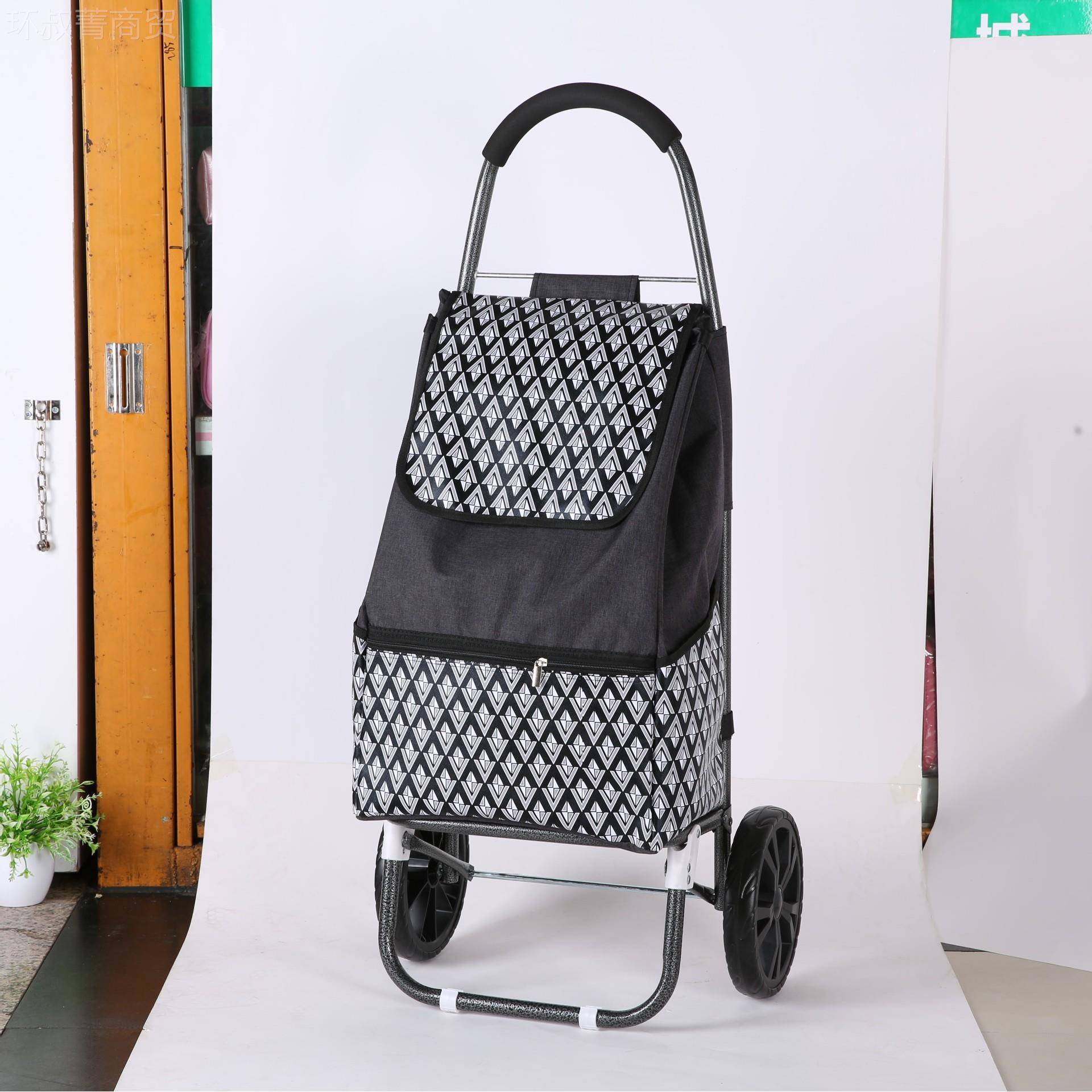 老爬年GQS购物拉折杆车印花津牛布手拉车楼叠购物车买菜购物车定