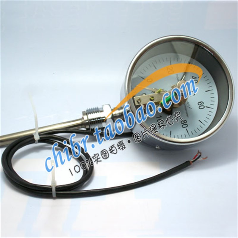 电接点温度表/电接点双金属温度计WSSX-411 0--100 杆长300MM