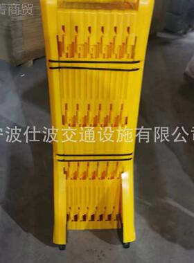 免安装隔离警LPY戒围挡施安全缩移动带工轮伸折叠防护塑式料围栏